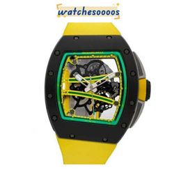 Watches Luxury Mechanical Swiss Movement Ceramic Dial Rubber strap Sports Rm61-01 Yohan Blake Manual Men Rm61-01 Ca-tzp HBVO
