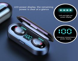 Wireless Earphone Bluetooth V50 F9 TWS Bluetooths Headphone LED Display With 2000mAh Power Bank Headset With Microphone7123034