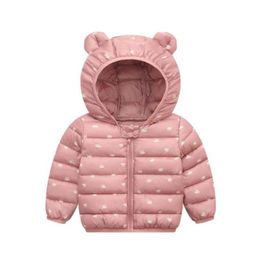 Kid Down Coats Infant Snow Wear Hooded Baby Girls Boys Cartoon Print Jackets Autumn Winter Warm Outerwear Children Clothes 20103024556826