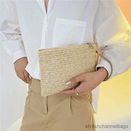 Evening Bags Women Clutch Bag Handmade Backpack Fashion Ladies Wristlet Girl Phone Solid Str Woven Coin Purse Beach Wallet Fresh Sweet