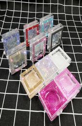 Bling Eyelash Box Diamond Glitter Eye lashes Packaging Box False Eyelashes Case Fake Eye Lashes Plastic Boxes GGA34581247256