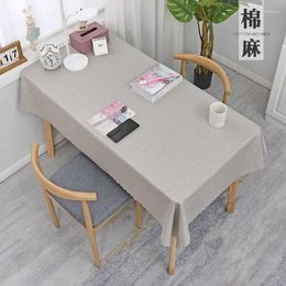 Table Cloth Chinese Tablecloth Art Cotton Linen Solid Colour Rectangular Learning Household EKng1345