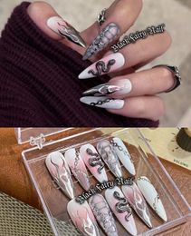 Cyberpunk snake metal handmade wearing fake nails Private customization is non refundable and non exchangeable