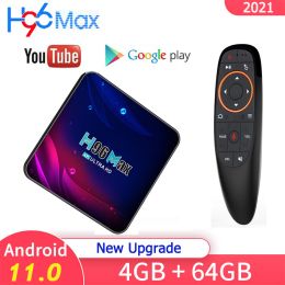 Box Nowy Android 11 H96 MAX RK3318 Smart TV Box 4GB 32GB 64GB 2.4G i 5G Wifi BT H96Max odtwarzacz multimedialny Google Voice Assistant