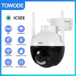 Cameras Towode 8mp 4k Wifi Ip Camera Ptz Outdoor Camera Home Security 4x Digital Zoom Speed Dome Camera H.265 Cctv Video Surveillance