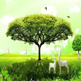 Wallpapers Green Scenery 3d Beautiful Modern Wallpaper For Living Room