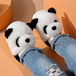 Slipper Children Cartoon Cute Panda Slippers Winter Kids Shoes Warm Furry Non-slip Girl Home Indoors Slippers Boy Baby Cotton Shoes 240408