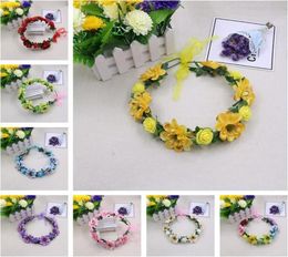 fashion Wedding Bride039s Flower Crown children039s head ornaments Wreaths handwork artificial Flowers hair band T3I03179792492