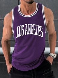 Men's T-Shirts Summer New Tank Top Gym Slveless Tank Top Casual Breathable Quick Drying Top Basketball Jersey T240408