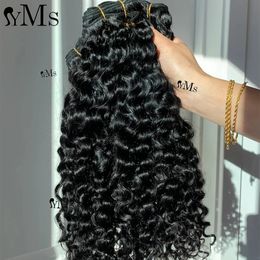 Double Drawn Burmese 3B3C Curly Hair Bundle Weft Human YMS Unprocessed Raw Bundles 1bundle100g 240402