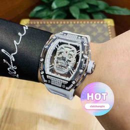 Watch designer Luxury mens Mechanics Watches Wristwatch ghost men's automatic mechanical watch hollowed out diamond skull with unique personal