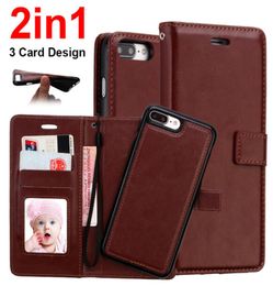 For iphone X 7 6 plus 2 in 1 Magnetic Magnet Detachable Removable Wallet Leather case Cover iphone 8 5 Samsung S9 Selling2460673