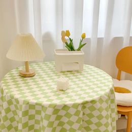 Table Cloth Net Red Plaid Checkerboard Ins Wind Tablecloth Dormitory Desk Square Round Tea