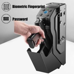 Lock Fingerprint/Password Gun Safes Pistol Safe Box Steel Gun Box Security Guns Fingerprint Password Unlock AntiBurglary With Keys