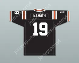 CUSTOM Joe Namath 19 Beaver Falls High School Tigers Black Football Jersey 4 Top Stitched S-6XL