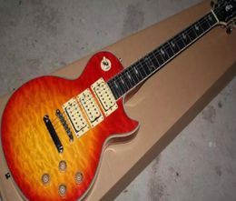 Custom Shop Ace Frehley Budokan Signature Cherry Sunburst Quilted Maple Top Electric Guitar Three Pickups Lightening Bolt Inlay I3066436