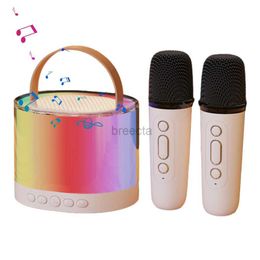 Microphones Wireless Speaker Portable Microphone Karaoke Machine LED Speaker With Carrying Handle For Home Kitchen Outdoor Travelling 240408