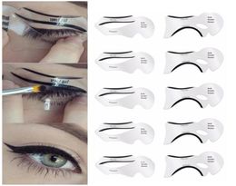 10pcs Eyeliner Stencil Cat Eye Fish Tail Double Wing Eyeliner Stencil Models Template Shaping Tools Eyebrows Template Card DIY2980781