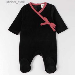 Rompers Baby bodysuit pyjamas kids clothes long sleeves children clothing newborn baby overalls baby boy girls clothes with red bow L47