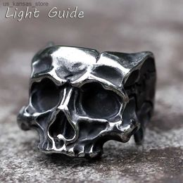 Cluster Rings 2022 NEW Mens 316L stainless-steel rings retro Motorcyclist skull RING for teens gothic punk Jewellery Gift free shipping240408