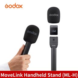 Microphones Godox Movelink MLH Wireless Microphone Handheld Stand Handle Grip Bracket for Godox MoveLink M1/M2/UC1 Professional Microphone