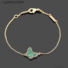 Charm Bracelets designer bracelets charm bracelets designer luxury VC Leaf Clover mini colored shell agate butterfly bracelet with diamond buckl Y240416OYLLVDTJ