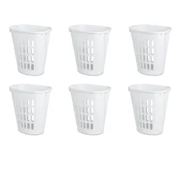 Laundry Bags Open Plastic Hamper White Set Of 6