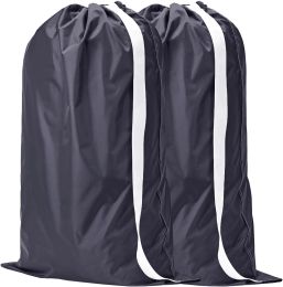 2 Pack Laundry Bag with Shoulder Strap, Sturdy Drawstring Rips and Tears Resistant Nylon Fabric, Collapsible Large Clothes Storage LL