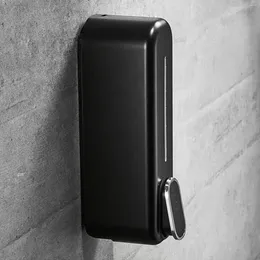 Liquid Soap Dispenser 300Ml Wall Mounted Manual Black And White Press Hand Bathroom El