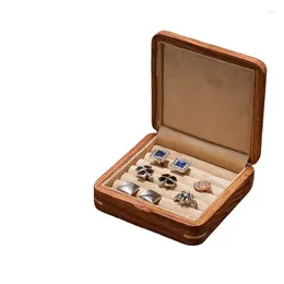 Storage Boxes Stocked Customise Logo Ring Box Wood Luxury Jewellery For