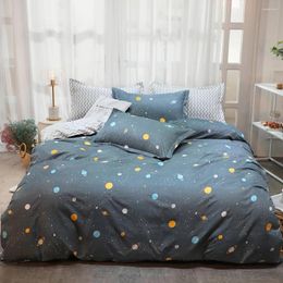 Bedding Sets Evich Polyester Brief Blue Planet Pattern Bedsheet Pillowcase Single And Double King Size For Spring Autumn Bed Room Set Linen