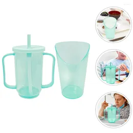 Party Decoration 2 Pcs Elderly Care Cup Water Maternity Cups Drinking Glasses Feeder Disabled Patient Choking-proof Plastic