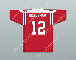 CUSTOM player number Terry Bradshaw 12 Woodlawn High School Knights Red Football Jersey 2 Top Stitched S-6XL