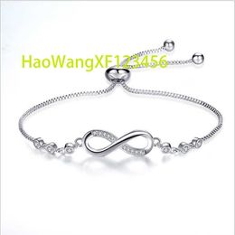 Women Silver Adjustable Mothers Day Jewellery Gift Birthday Gift for Mom Women Wife Girls Infinity Heart Symbol Charm Bracelet