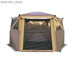 Tents and Shelters Outdoors 5-8 People Hexagonal Folding Tent Windproof and Rainproof Picnic Camping Tent Home Camping Equipment L48