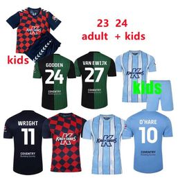 2024 Coventry City Soccer Jerseys O Hare Sheaf Gyokeres Godden Hamer 23 24 Home Blue Men Kids Kit Football Shirts Tops Camiseta De Futbol Top Football Jersey 888