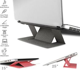 Adjustable Laptop Stand Laptop Pad Adhesive Invisible Stands Folding Bracket Portable Tablet Holder for iPad MacBook Laptops3512597