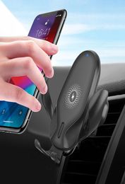 10W Qi Car Wireless Charger For Xiaomi iPhone12 11Pro MAX Samsung S20 S10 Gravity Induction Fast Charging Car Phone Holder5517110