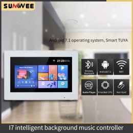 Amplifier TUYA Smart Home WiFi Bluetooth Amplifier InWall Sound Audio Aystem Home Theatre System Android 7.1 USB/SD Card SUMWEE