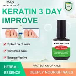 Treatments 2Pcs Keratin Amino Acids Formula Nail Stops Keratin 3 Day Growth Peeling and Chipping Nail Strengthener Repair 15ml Yiganerjing