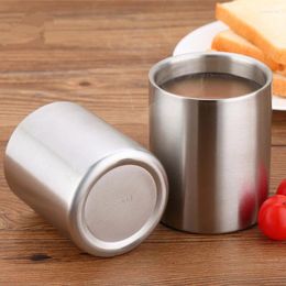 Mugs Stainless Steel Double Wall Coffee Mug Thickened No Handle Beer Milk Tea Cup Portable Water Cups Household Kitchen Drinkware