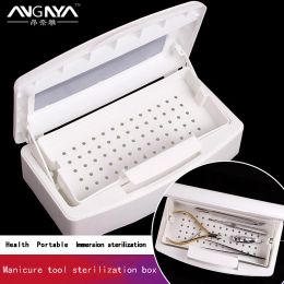 Tools Angnya Pro Sterilising Tray Steriliser Nail Art Disinfection Box for Steel Metal Nipper Tweezers Equipment Cleaner Storage Tools