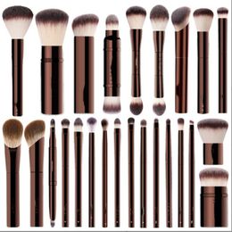 EPACK Hourglass Makeup Brushes Set - 16-pcs Powder Blush Eyeshadow Crease Concealer eyeLiner Smudger Dark-Bronze Metal Handle Cosmetics Tools