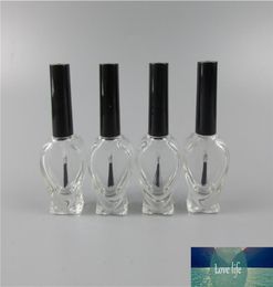 DHL 200pcslot 10ml Empty HNail Polish Heart Shape Bottle Small Brush Nail Art Container Glass Nail Oil Bottles9253469