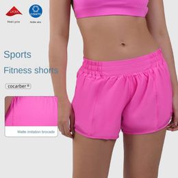 2024 Shorts Yoga Sport Lu Align Spring/summer New Drawstring Sports Shorts Women's Loose Running Fiess Pants Biker Running Woman Gry Lady s