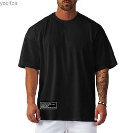 Men's T-Shirts Oversized Loose New Mesh Quick Dry Shirt Fitness Casual Mens T-Shirt Sports Running Short Sleeve Gym Bodybuilding Muscle TopsL2403