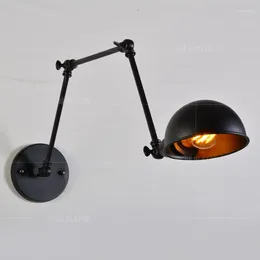 Wall Lamp Europe Long Arm The Three Section Aisle Originality Concise Wrought Iron Rod Personality Flexible Bedside