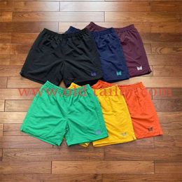 Men's Shorts Multicolour Needles Shorts Mens Womens Summer AWGE Sweatpants 1 1 Butterfly Embroidery Mesh Nylon Drawstring Trousers Breeches J240402