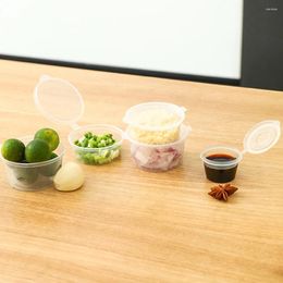 Storage Bottles Disposable Sauce Box Transparent With Lid 50pcs Conjoined Leak-proof Makeup Packaging Salad Dressings Seasoning