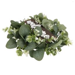 Decorative Flowers Artificial Garland Festival Simulation Decor Spring Outdoor Decorations Wooden Wreath Hanging Plastic Office The Entrance